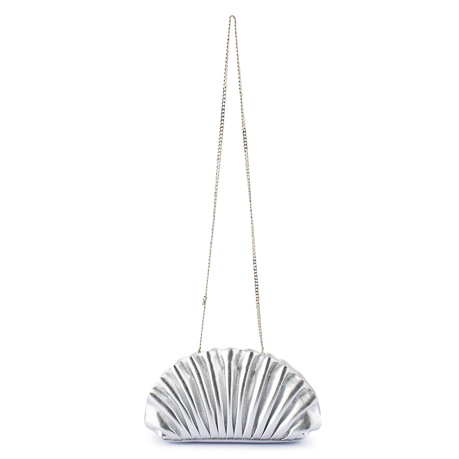 HOLLIE PLEATED CLUTCH - SILVER