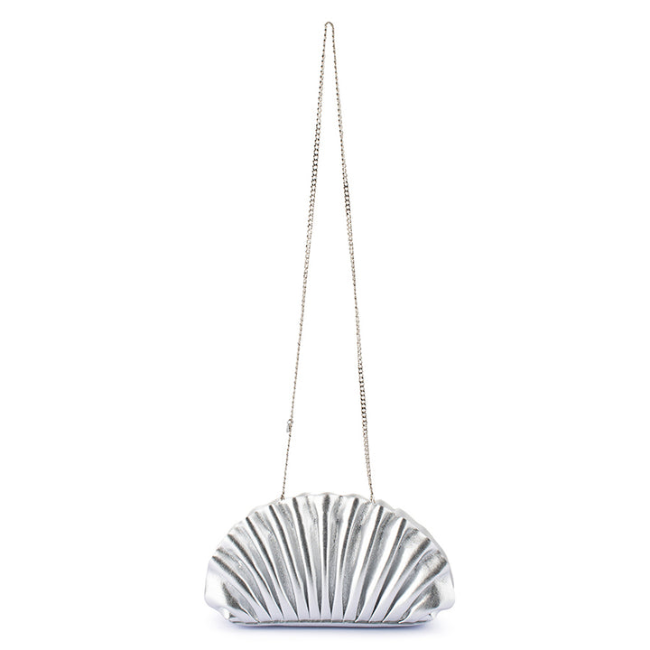 HOLLIE PLEATED CLUTCH - SILVER