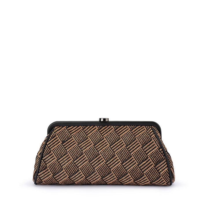 LOIS WOVEN FRAME BAG - BLACK