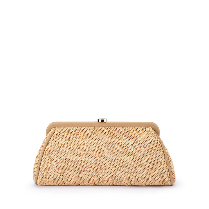LOIS WOVEN FRAME BAG - NATURAL