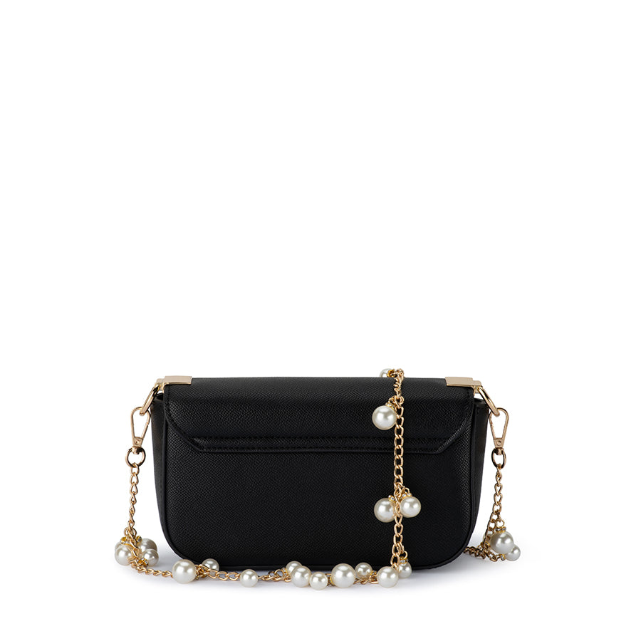 LYLA PEARL SHOULDER BAG - BLACK