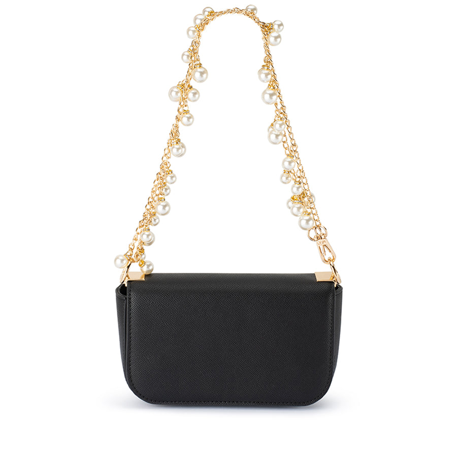 LYLA PEARL SHOULDER BAG - BLACK