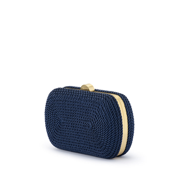 MARTINA COILED ROPE CLUTCH - NAVY