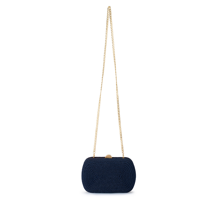 MARTINA COILED ROPE CLUTCH - NAVY