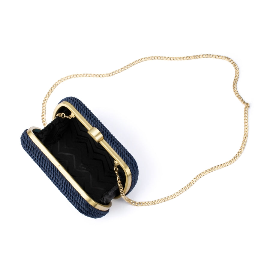 MARTINA COILED ROPE CLUTCH - NAVY