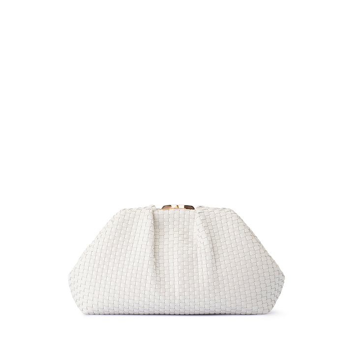 MARTINIQUE WOVEN CLUTCH - WHITE