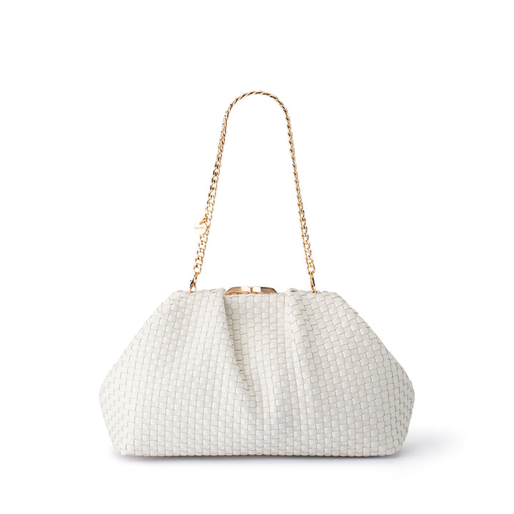 MARTINIQUE WOVEN CLUTCH - WHITE