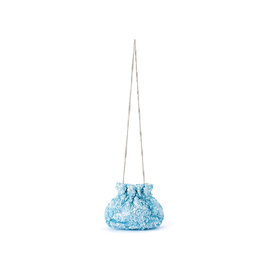 MATTIE SEQUIN POUCH - BLUE