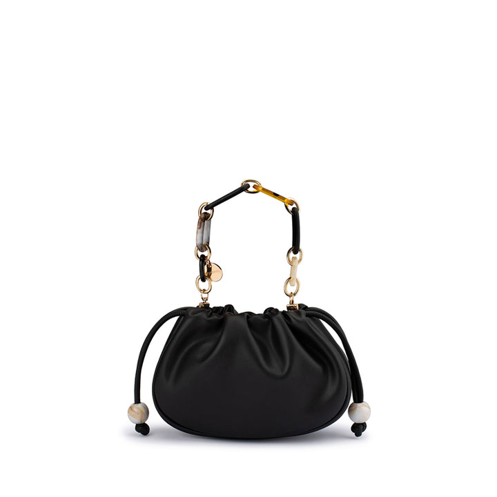 MAVIS ACRYLIC HANDLE POUCH - BLACK
