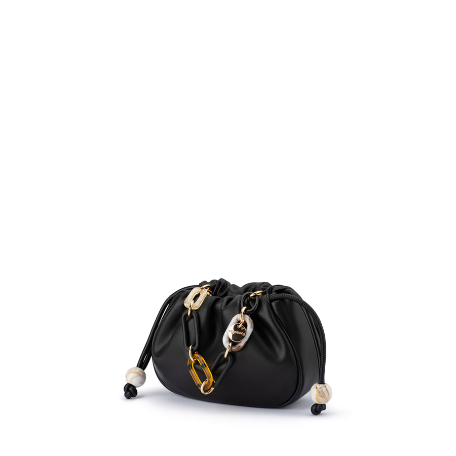 MAVIS ACRYLIC HANDLE POUCH - BLACK
