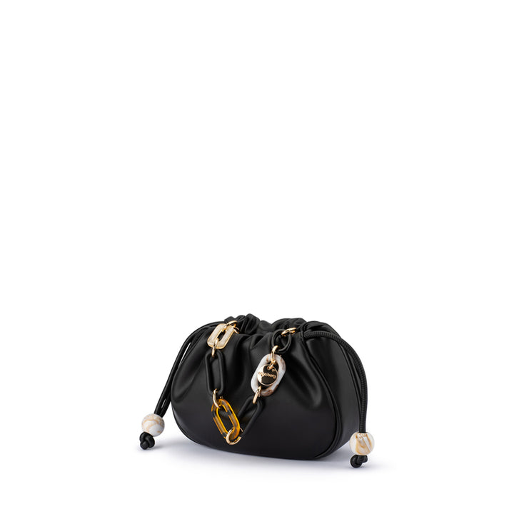 MAVIS ACRYLIC HANDLE POUCH - BLACK