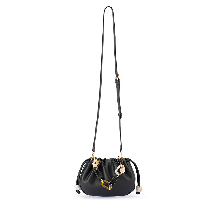 MAVIS ACRYLIC HANDLE POUCH - BLACK