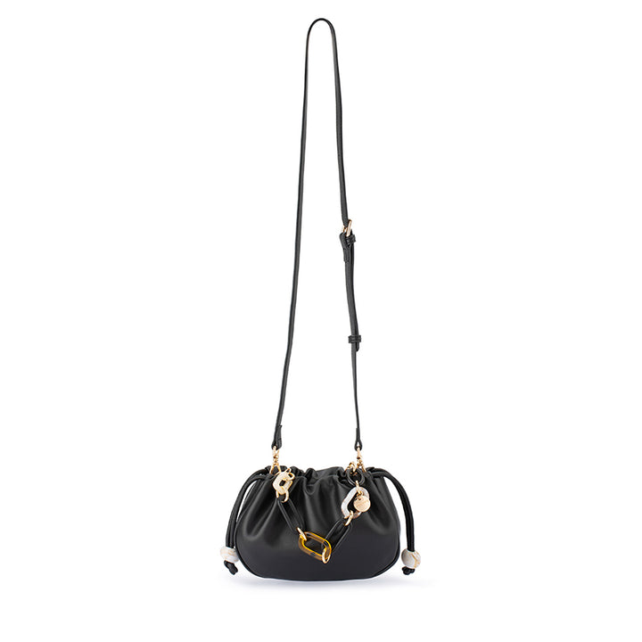 MAVIS ACRYLIC HANDLE POUCH - BLACK