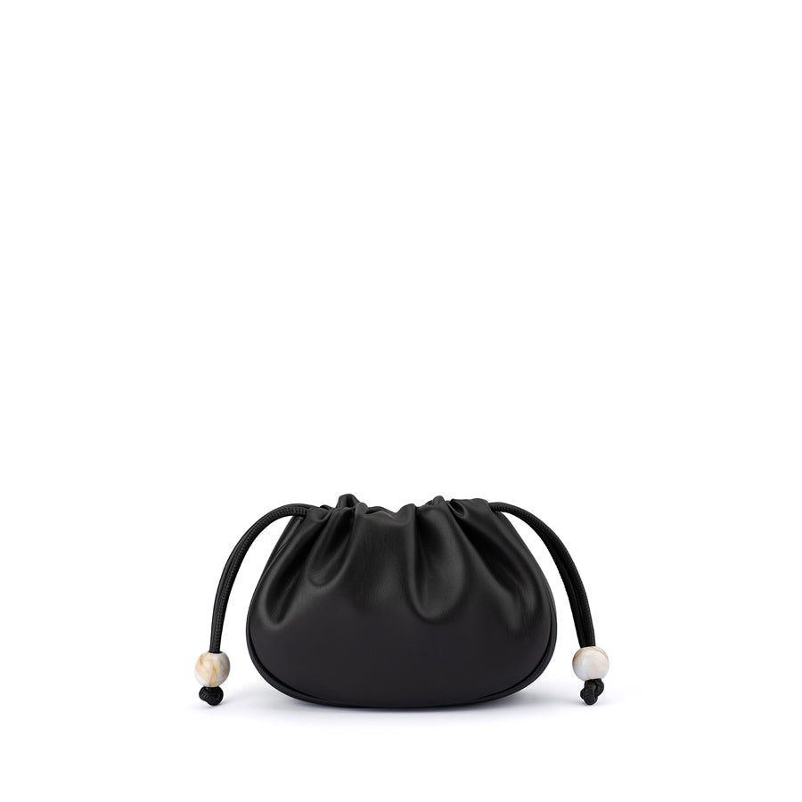 MAVIS ACRYLIC HANDLE POUCH - BLACK