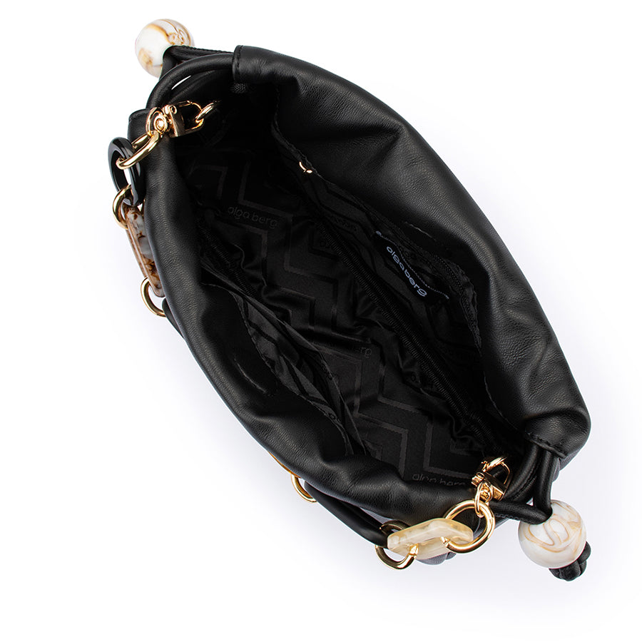 MAVIS ACRYLIC HANDLE POUCH - BLACK