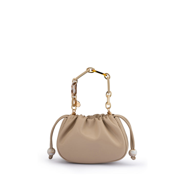 MAVIS ACRYLIC HANDLE POUCH - NATURAL