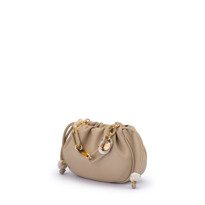 MAVIS ACRYLIC HANDLE POUCH - NATURAL