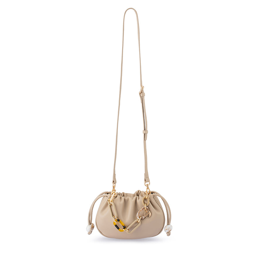 MAVIS ACRYLIC HANDLE POUCH - NATURAL