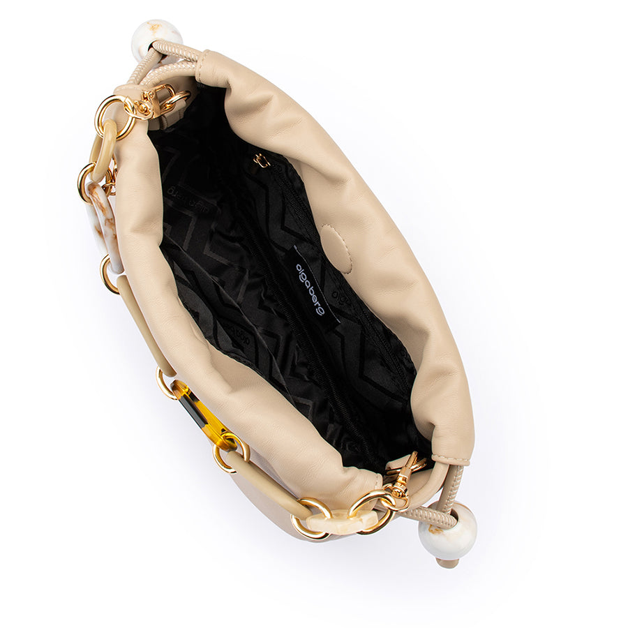 MAVIS ACRYLIC HANDLE POUCH - NATURAL