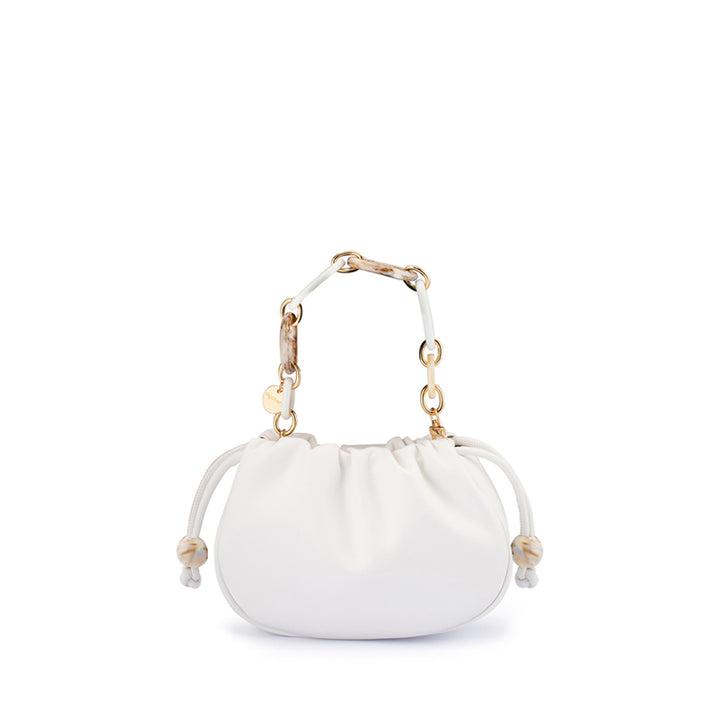 MAVIS ACRYLIC HANDLE POUCH - WHITE