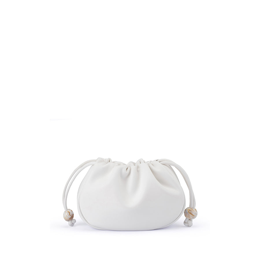 MAVIS ACRYLIC HANDLE POUCH - WHITE