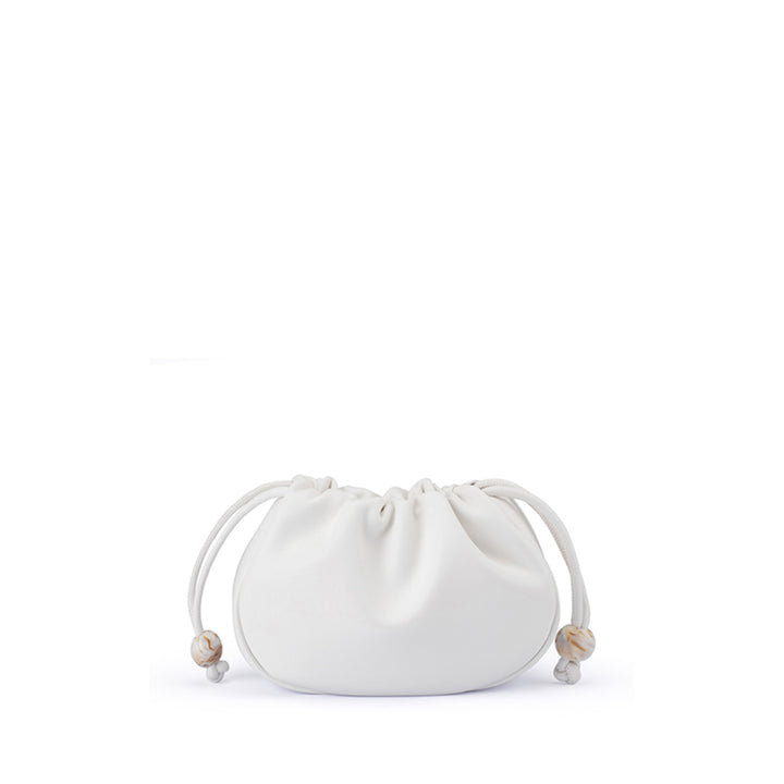 MAVIS ACRYLIC HANDLE POUCH - WHITE