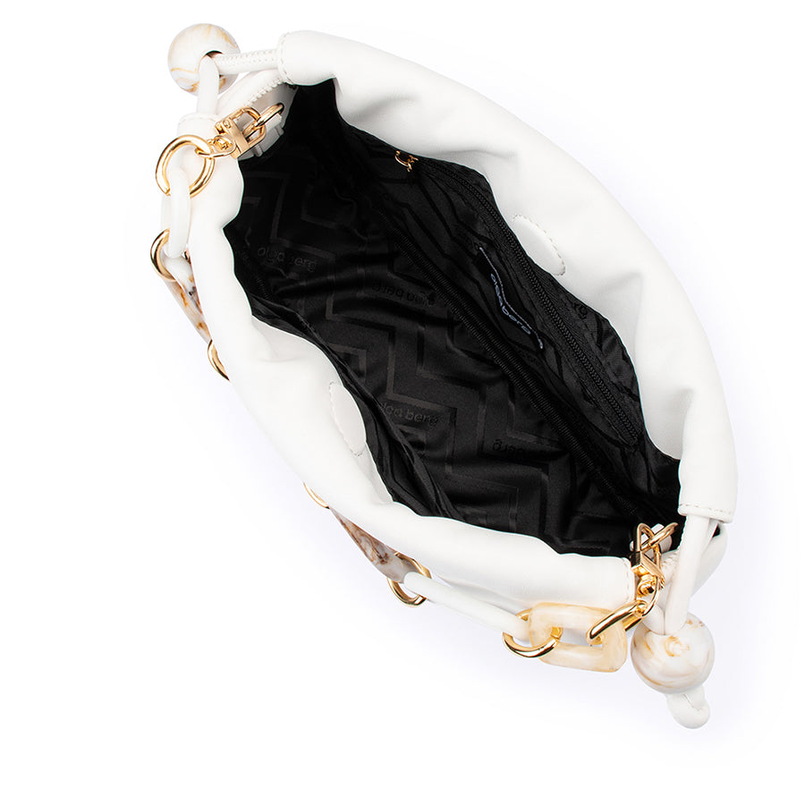 MAVIS ACRYLIC HANDLE POUCH - WHITE