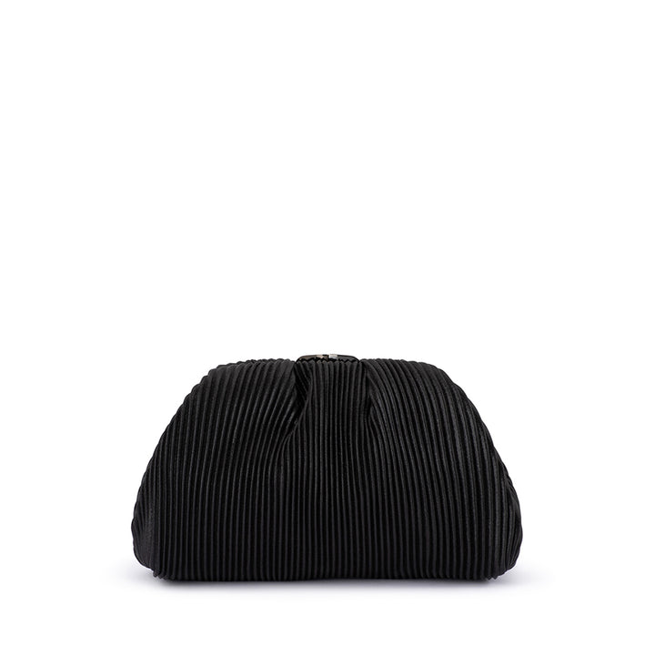NAOMI PLEATED CLUTCH - BLACK