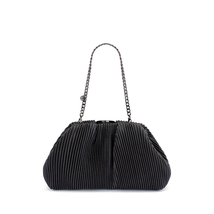 NAOMI PLEATED CLUTCH - BLACK