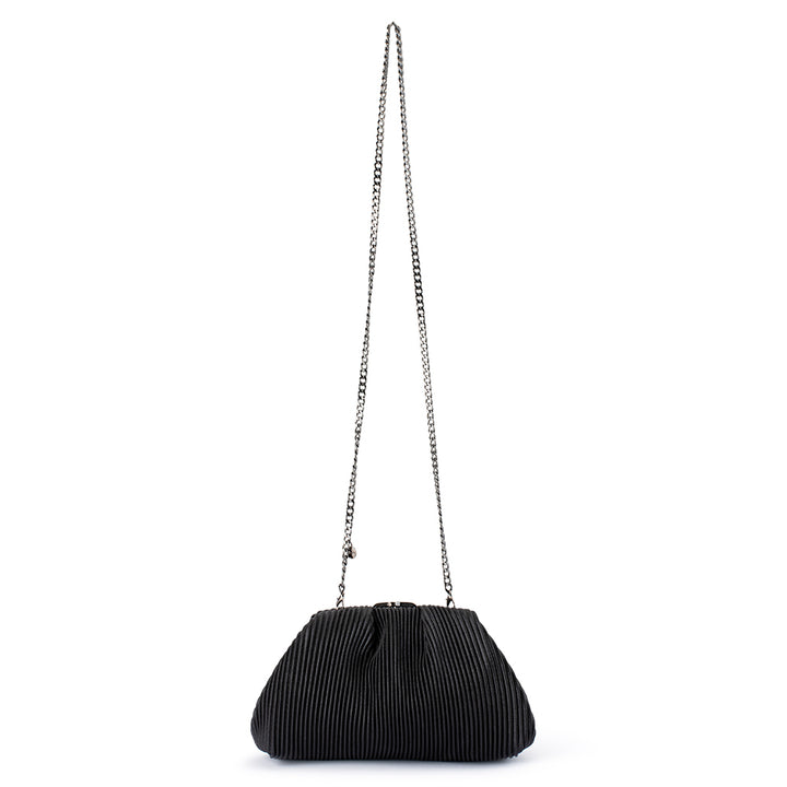 NAOMI PLEATED CLUTCH - BLACK