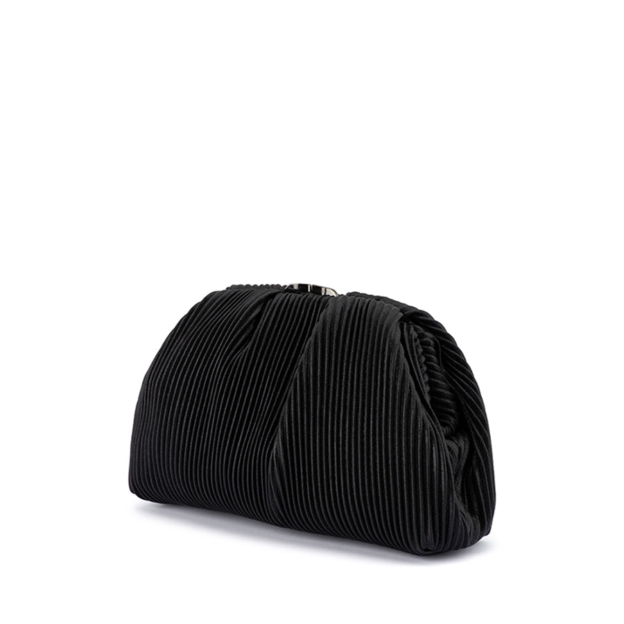NAOMI PLEATED CLUTCH - BLACK
