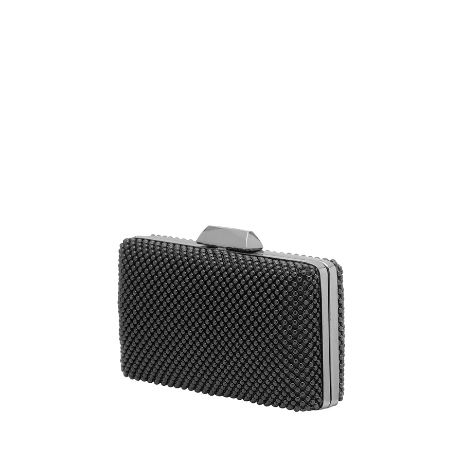 NATASHA BALL MESH CLUTCH - BLACK