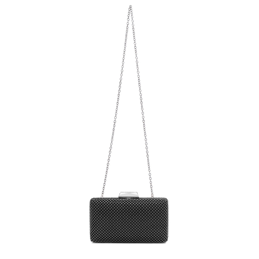 NATASHA BALL MESH CLUTCH - BLACK