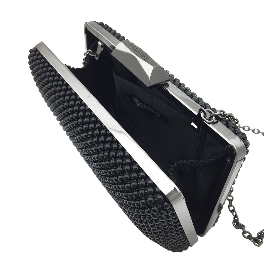 NATASHA BALL MESH CLUTCH - BLACK