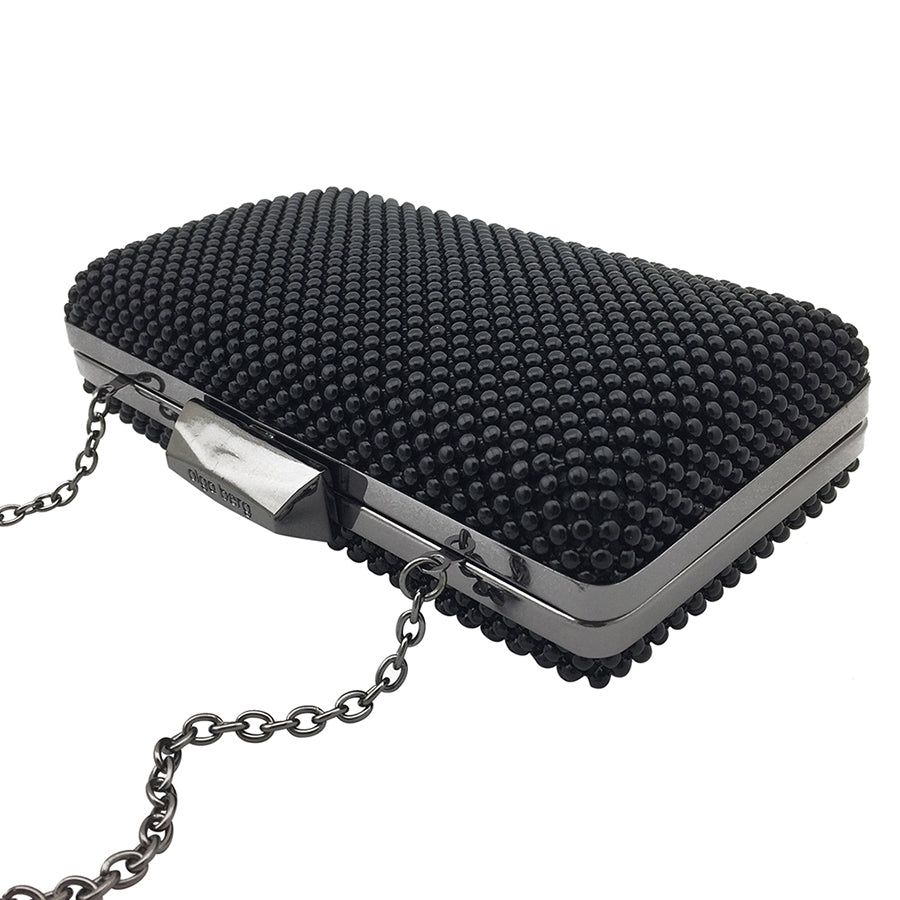 NATASHA BALL MESH CLUTCH - BLACK