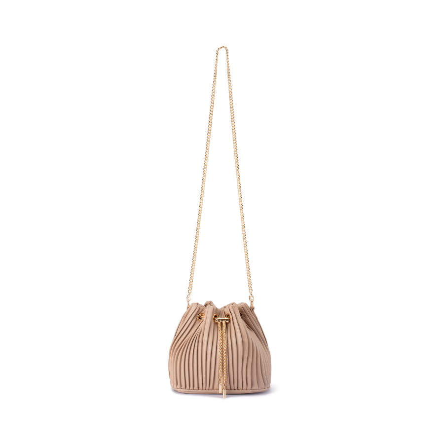 REMI PLEATED DRAWSTRING BAG - NATURAL