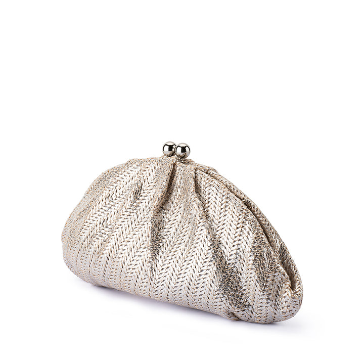 RITA WOVEN CLUTCH - SILVER