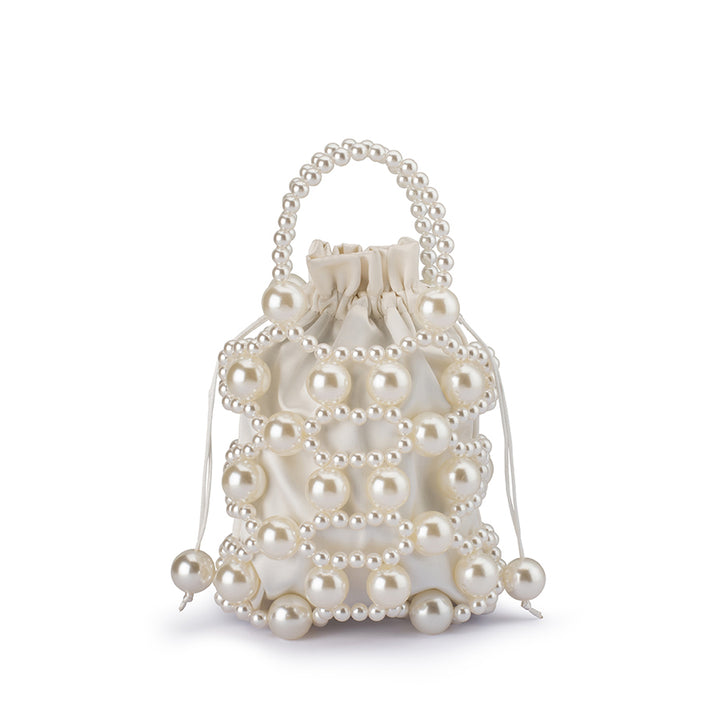 SAMMY BEADED CAGE BAG - PEARL