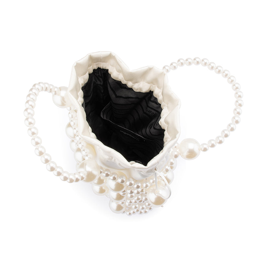 SAMMY BEADED CAGE BAG - PEARL