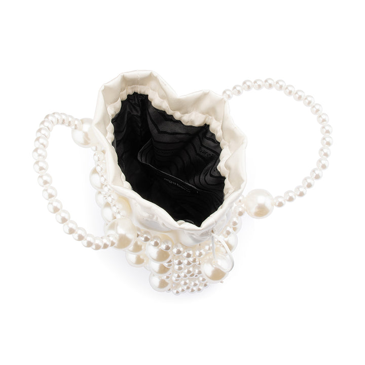 SAMMY BEADED CAGE BAG - PEARL