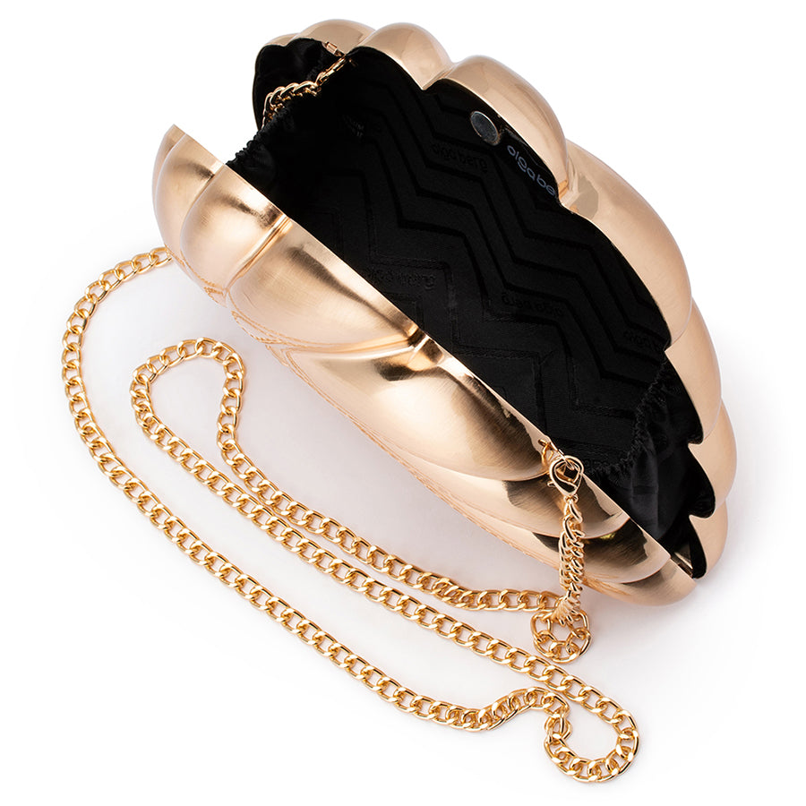 SHELLA HARDCASE CLUTCH - GOLD