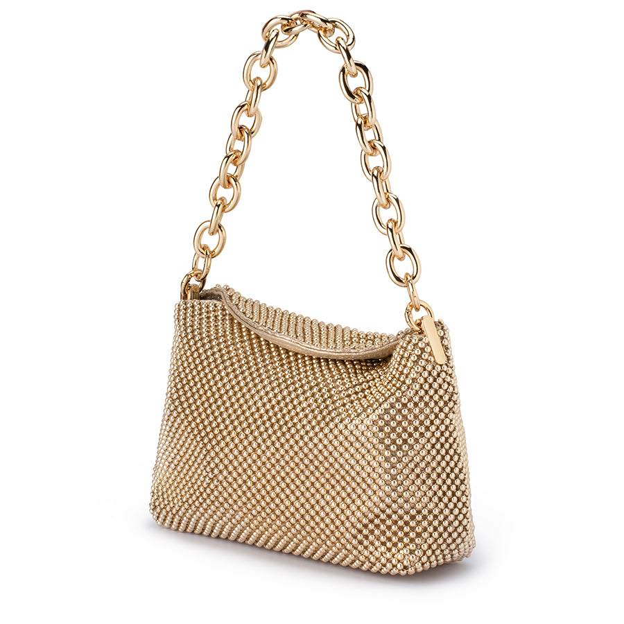 SKYLAR BALL MESH BAG - GOLD