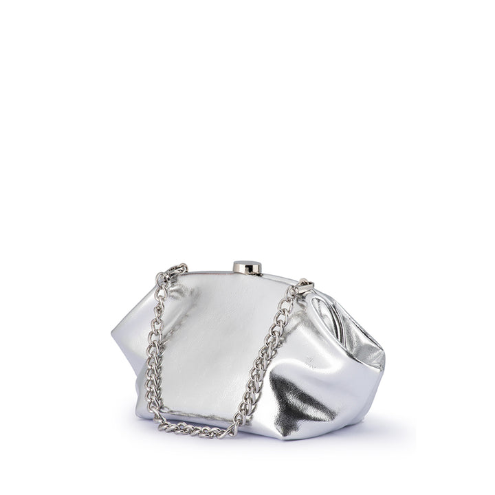 TALLY METALLIC CLUTCH - SILVER