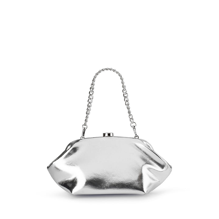 TALLY METALLIC CLUTCH - SILVER