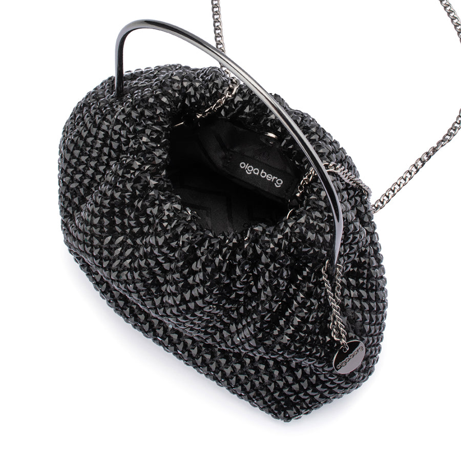 WHITNEY CRYSTAL TOP HANDLE - BLACK