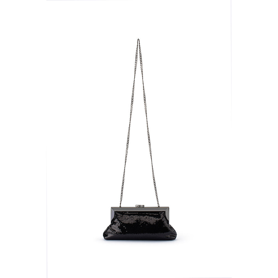 ZEPHYR SEQUIN CLUTCH - BLACK