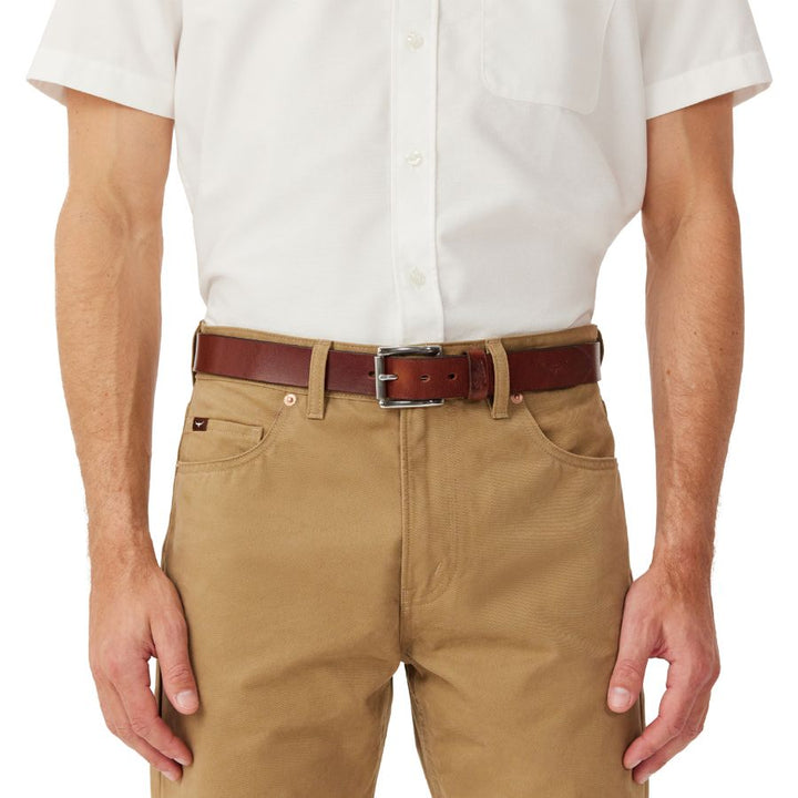 BERWICK BELT 1 1/4" DOUBLE BUTT LEATHER - MID BROWN