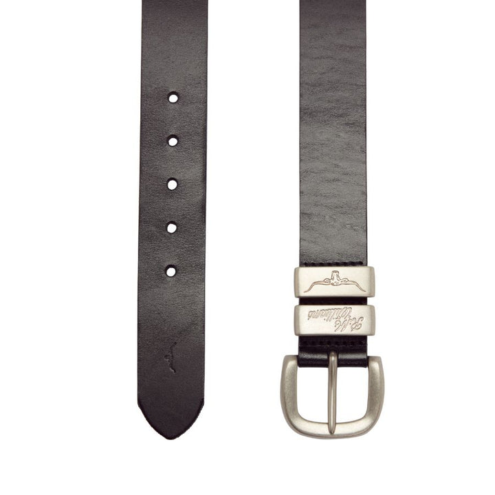 DROVER BELT 1 1/2" 3 PIECE SOLID HIDE LEATHER - BLACK