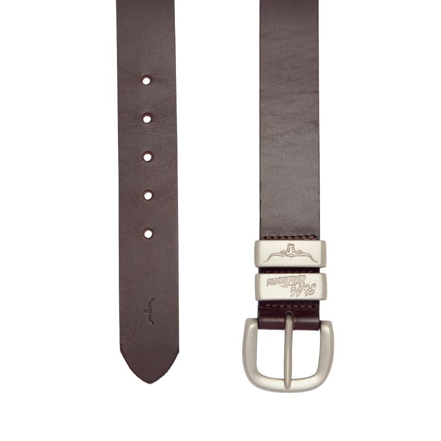 DROVER BELT 1 1/2" 3 PIECE SOLID HIDE LEATHER - CHESTNUT