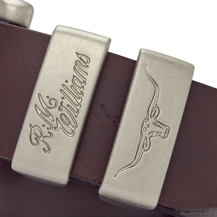 DROVER BELT 1 1/2" 3 PIECE SOLID HIDE LEATHER - CHESTNUT